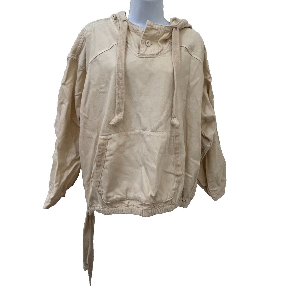 American Eagle Hoodie Pullover Jacket Womens XL Off White Oversized Cozy VSCO